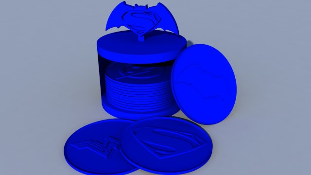 coasters dc superhero ready to print Model Cetak 3D .c4d .max .obj .3ds .fbx .stl .blend