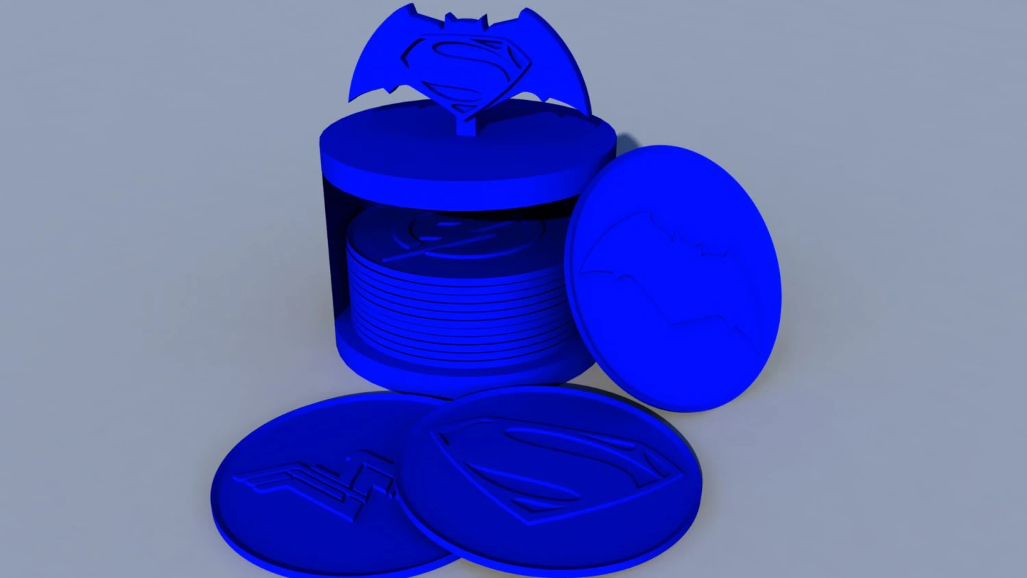 coasters dc superhero ready to print 3D Print Model .c4d .max .obj .3ds .fbx .stl .blend