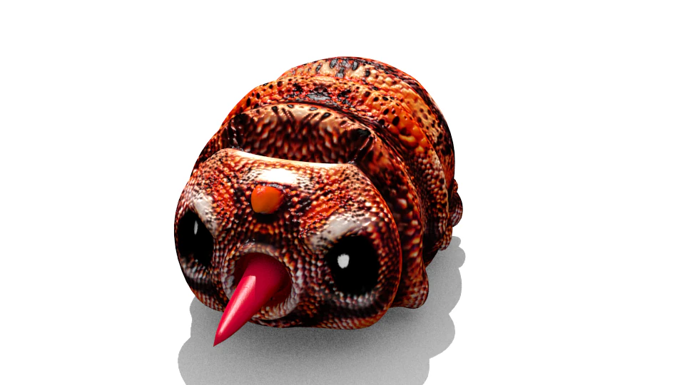 martian larva 3D Model .c4d .max .obj .3ds .fbx .stl .blend 