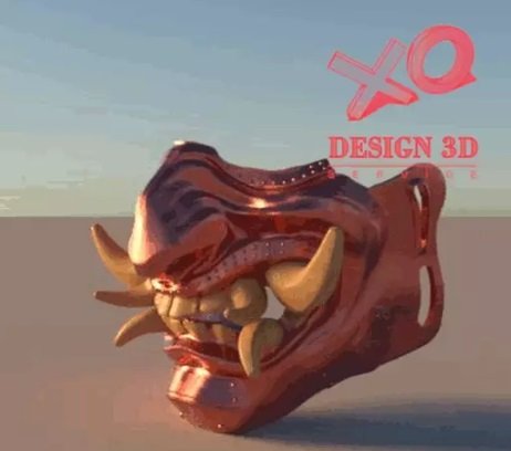 Metal samurai mask 3D 打印模型 .c4d .max .obj .3ds .fbx .stl .blend 
