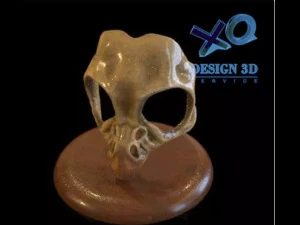 MASQUE D'HALLOWEEN AVEC oiseau CR&Acirc;NE Modèles 3D en vedette