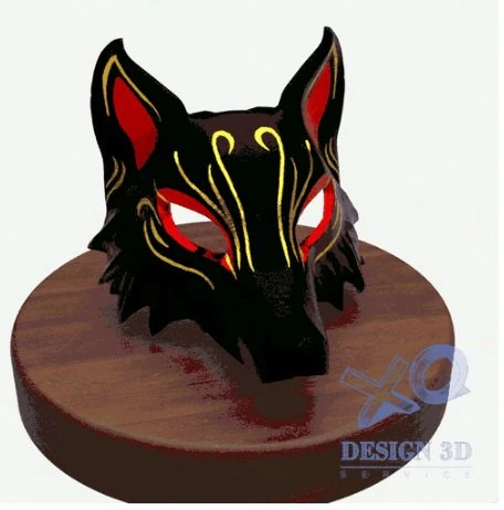 FOX MASK 3D Print Model .c4d .max .obj .3ds .fbx .stl .blend 