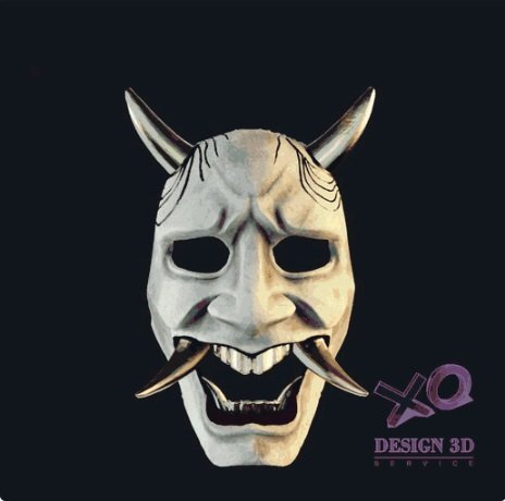 Masque japonais Hannya Oni Demon Mask Samurai Mask Modèle d'impression 3D