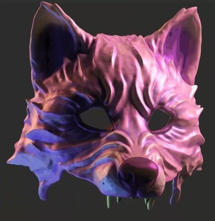 Fantasy wolf mask Modello di stampa 3D .c4d .max .obj .3ds .fbx .stl .blend 