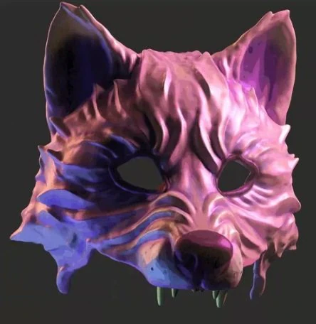 Fantasy wolf mask 3D Print Model .c4d .max .obj .3ds .fbx .stl .blend 