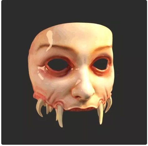 Female demon mask 3D-printmodel .c4d .max .obj .3ds .fbx .stl .blend 