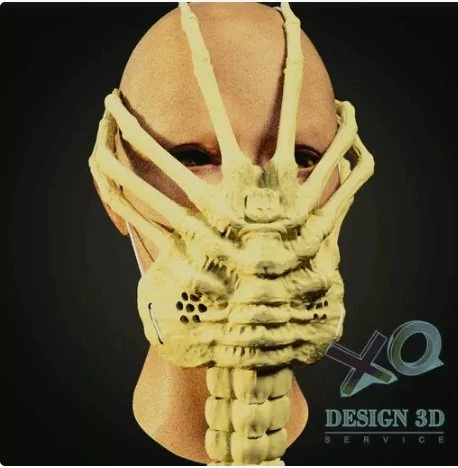 Facehugger mask face scorcher mask 3D Print Model .c4d .max .obj .3ds .fbx .stl .blend 