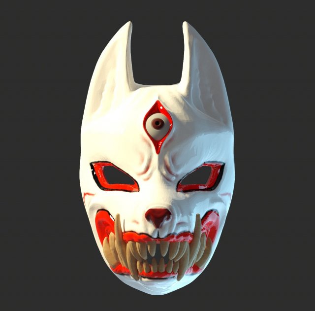 Kitsune MASK Modelo de impresión 3D .c4d .max .obj .3ds .fbx .stl .blend 