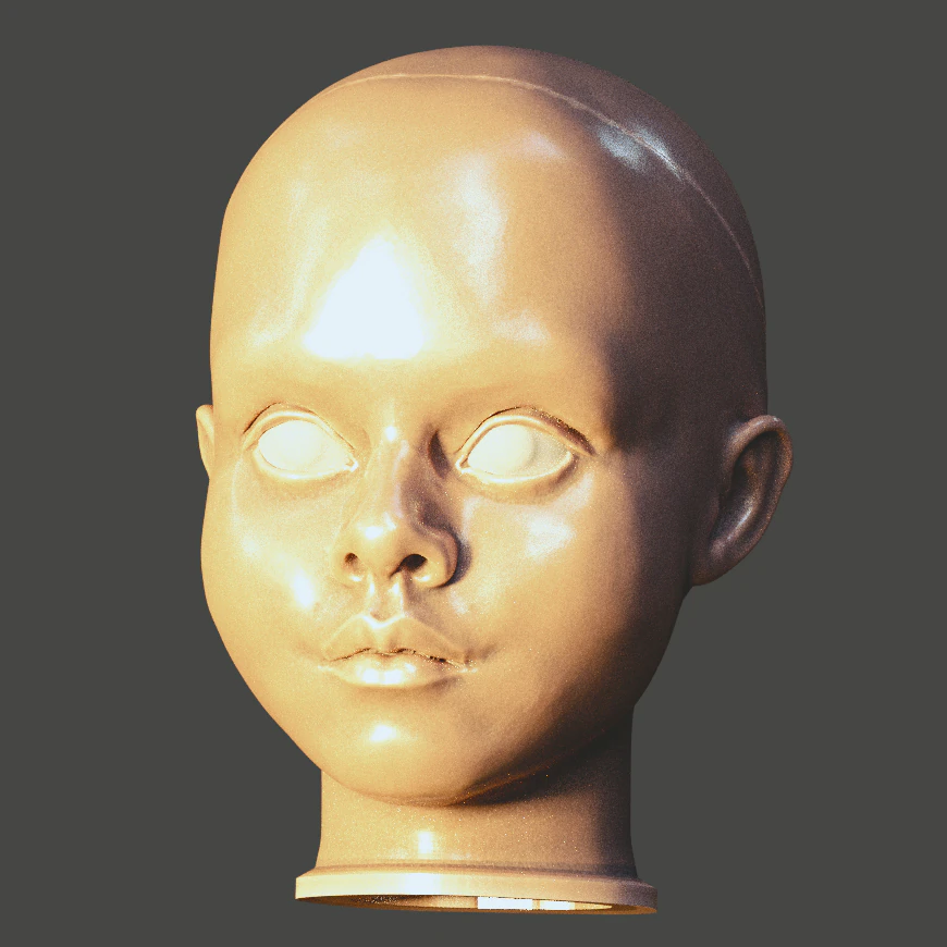 Megan m3gan doll head 3D Model .c4d .max .obj .3ds .fbx .stl .blend