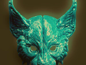 Topeng fantasi Lynx Model Cetak 3D