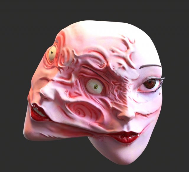 Tomie mask 3D 프린트 모델 .c4d .max .obj .3ds .fbx .stl .blend 