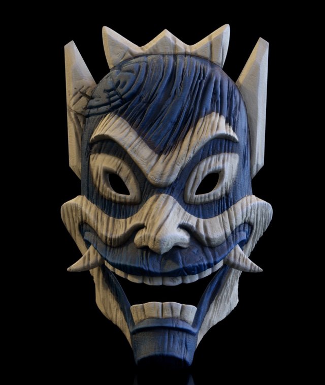 Blue Spirit mask Model do druku 3D .c4d .max .obj .3ds .fbx .stl .blend 