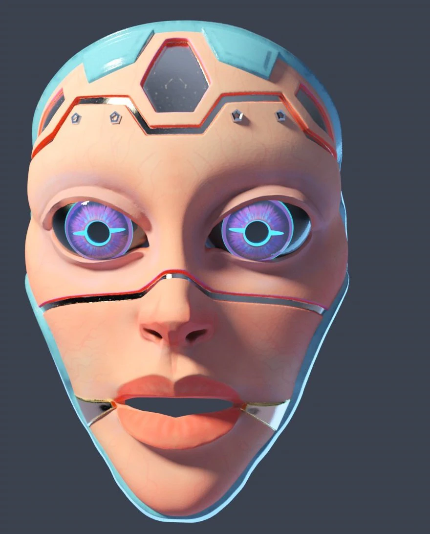 Mask cyberpunk woman 3D Print Model .c4d .max .obj .3ds .fbx .stl .blend 