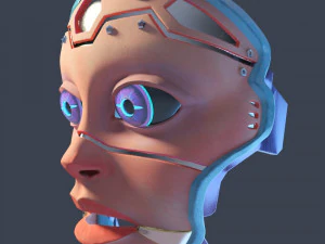 Mask cyberpunk woman 3D Print Model