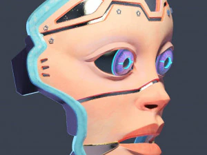 Mask cyberpunk woman 3D Print Model