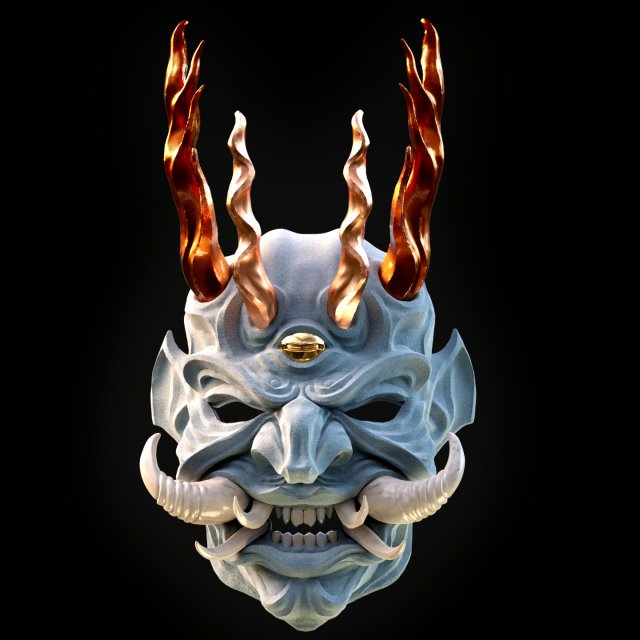 Mask oni DEMON 3D Print Model .c4d .max .obj .3ds .fbx .stl .blend 