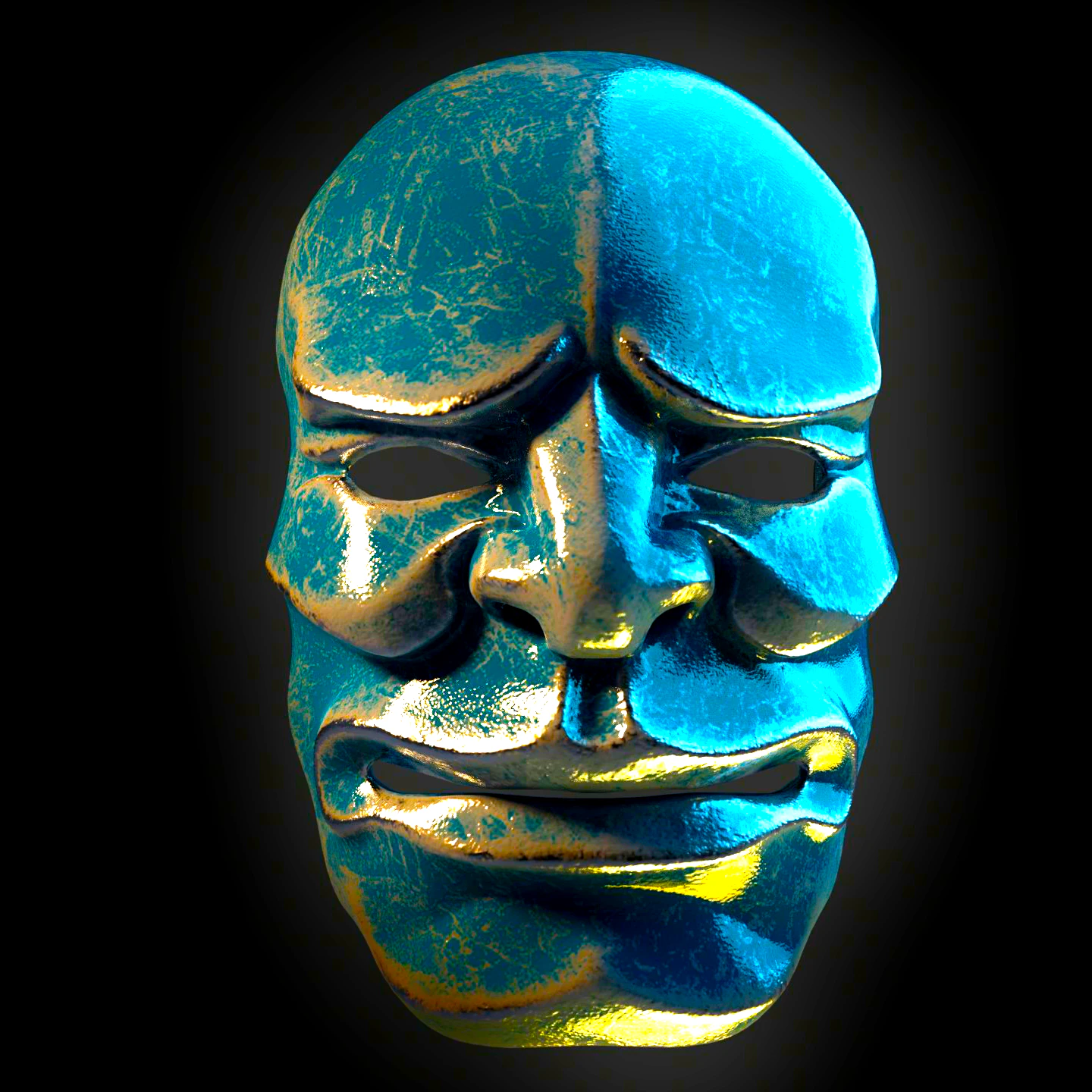 JAPANESE TRADITIONAL MASK 3D Print Model .c4d .max .obj .3ds .fbx .stl .blend 