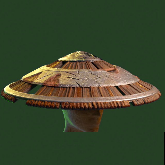 Japanese hat Modelo de Impressão 3D .c4d .max .obj .3ds .fbx .stl .blend 