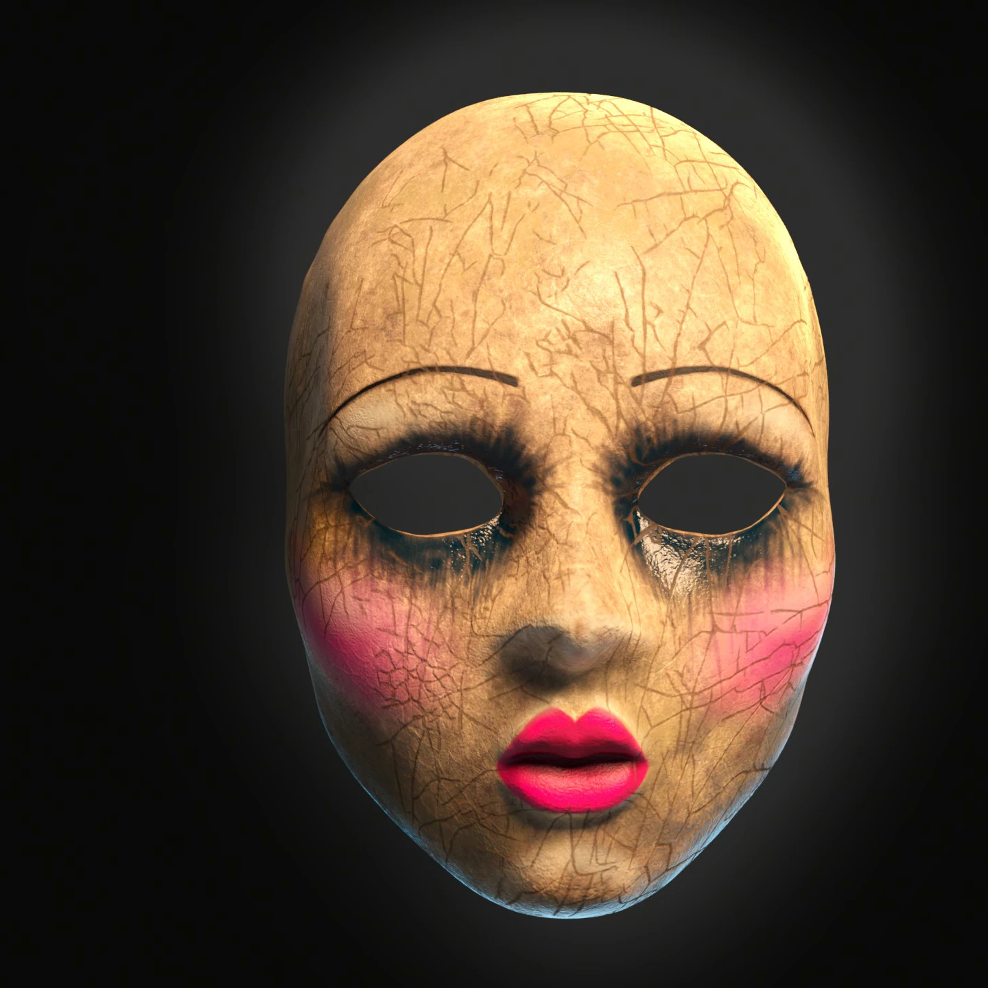Horror doll mask 3D Print Model .c4d .max .obj .3ds .fbx .stl .blend 