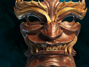 武士面具 3D 打印模型