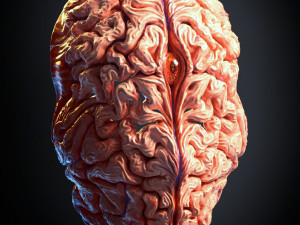 Demon with brain face mask Model Cetak 3D