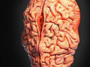 Demon with brain face mask Model Cetak 3D