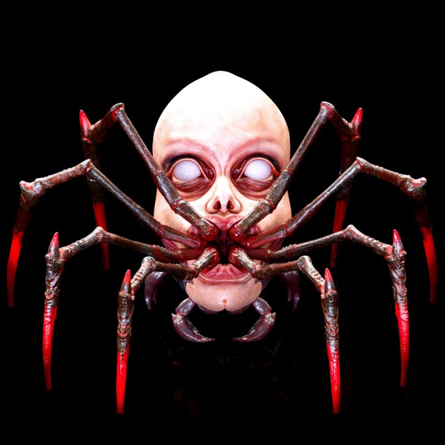 Spider with human face 3D Print Model .c4d .max .obj .3ds .fbx .stl .blend 