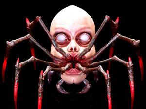 Spider with human face 3D Print Model