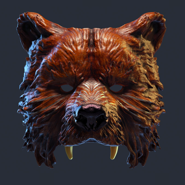 BEAR MASK Modelo de Impressão 3D .c4d .max .obj .3ds .fbx .stl .blend 