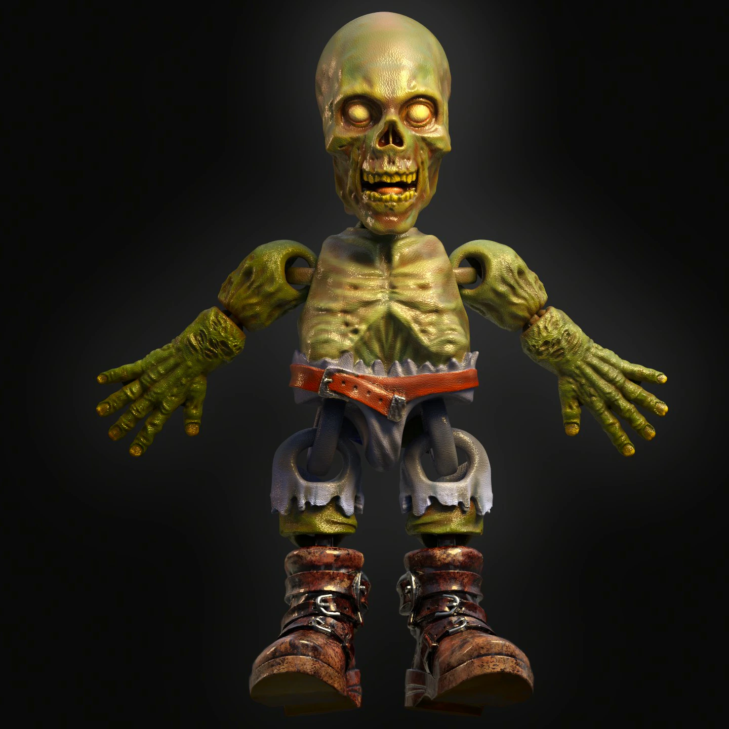 Articulated zombie toy 3D Print Model .c4d .max .obj .3ds .fbx .stl .blend