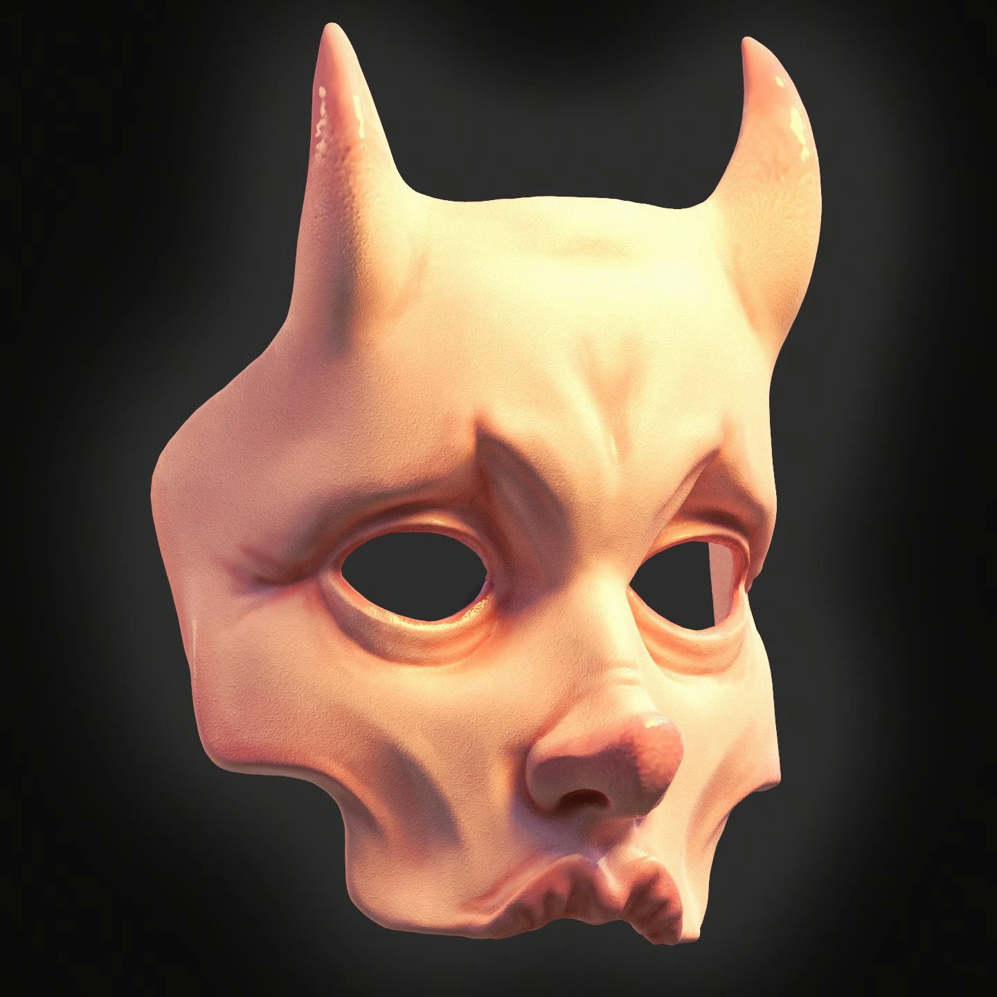 Demon woman tragic mask 3D Print Model .c4d .max .obj .3ds .fbx .stl .blend 