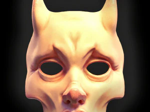 Demon woman tragic mask 3D Print Model