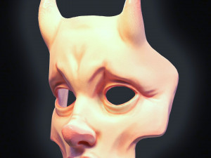 Demon woman tragic mask Modello di stampa 3D