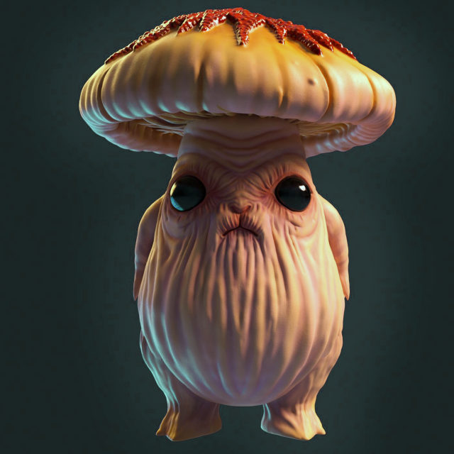 Grandfather mushroom 3D Принт Модель .c4d .max .obj .3ds .fbx .stl .blend 