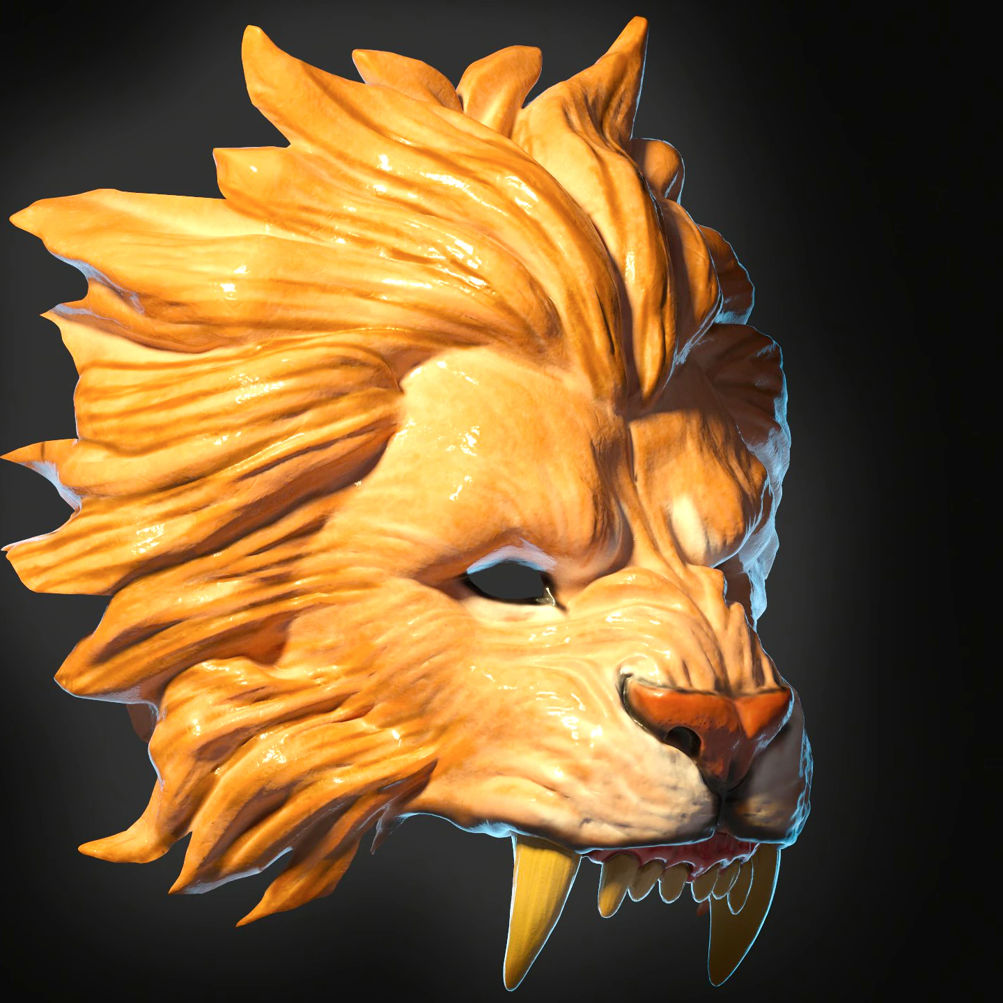Lion mask 3D Print Model .c4d .max .obj .3ds .fbx .stl .blend 
