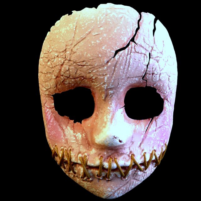 DOLL MASK BROKEN HORROR 3Dプリントモデル .c4d .max .obj .3ds .fbx .stl .blend 