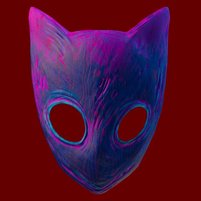 Mask dark cat horror 3D-printmodel .c4d .max .obj .3ds .fbx .stl .blend 