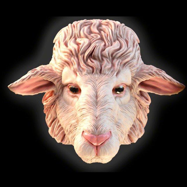 Sheep mask Model do druku 3D .c4d .max .obj .3ds .fbx .stl .blend 