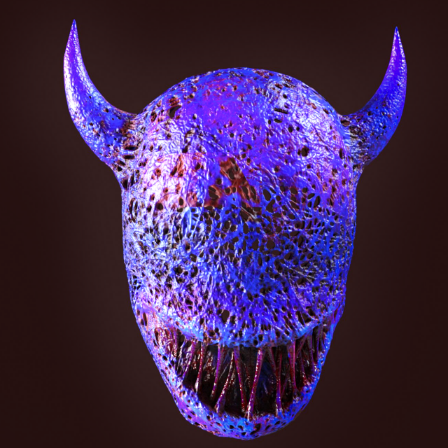 Horror demon dark mask 3D 打印模型 .c4d .max .obj .3ds .fbx .stl .blend 