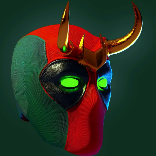 Deadpool loki helmet 3D 打印模型 .c4d .max .obj .3ds .fbx .stl .blend 