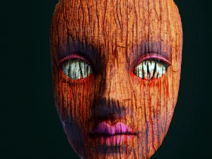 Маска куклы деревянная в стиле ужасов 3D Принт Модель