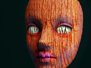 Doll mask wooden horror style 3D Print Model