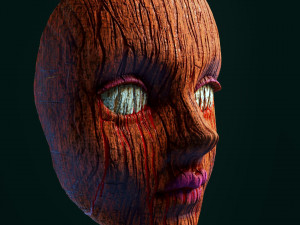 Doll mask wooden horror style 3D 打印模型