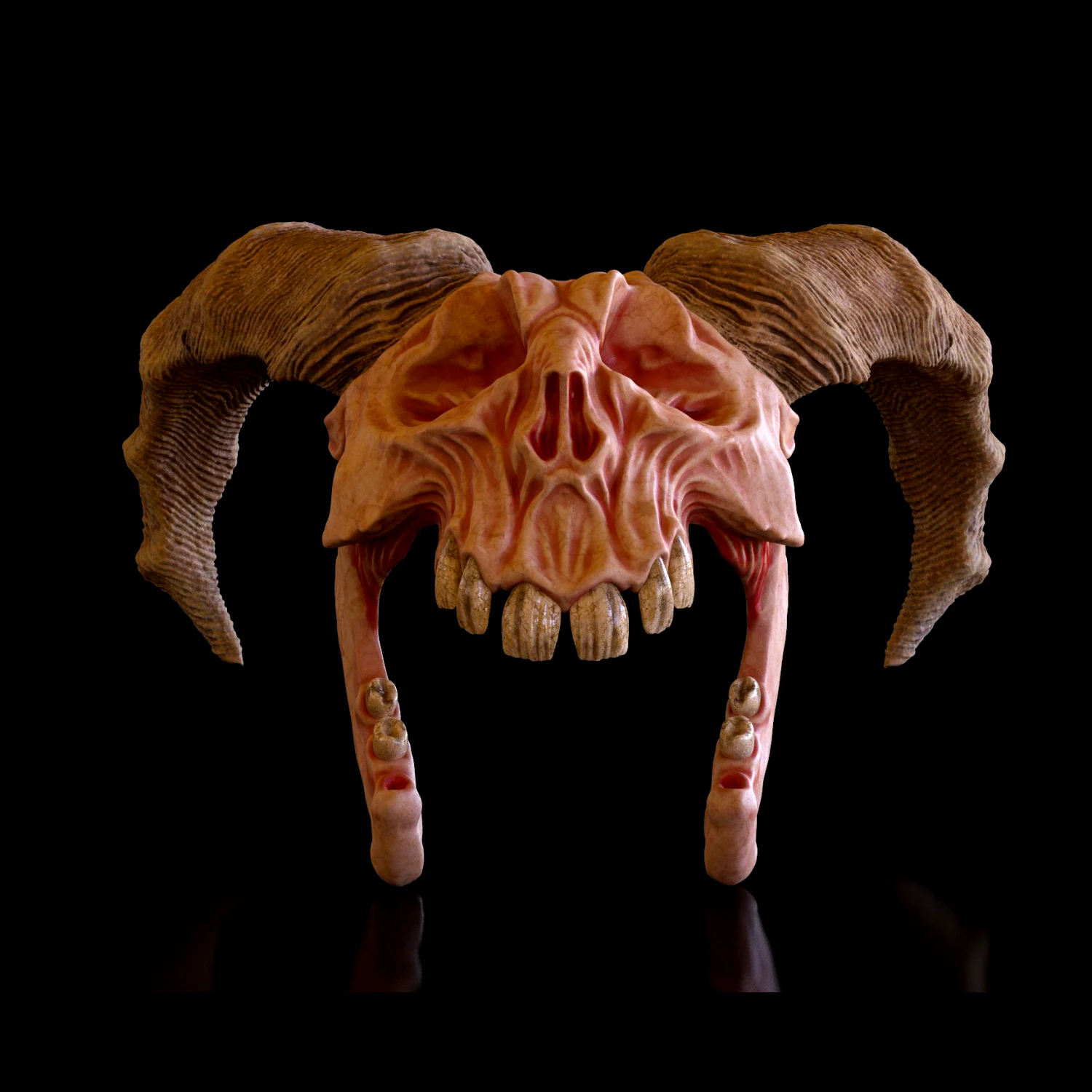 Skull style demon helmet 3D Print Model .c4d .max .obj .3ds .fbx .stl .blend