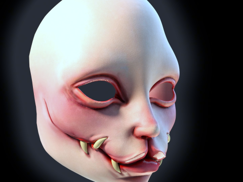 Feline demon mask 3Dプリントモデル
