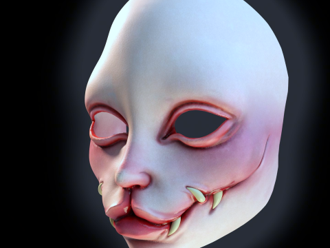 Feline demon mask 3Dプリントモデル