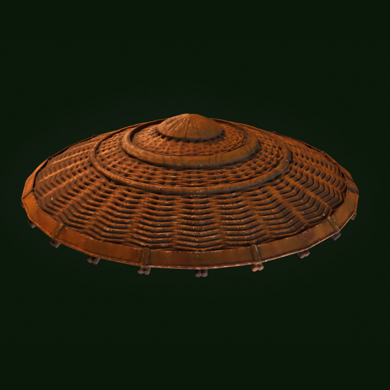 Japanese hat 3D-printmodel .c4d .max .obj .3ds .fbx .stl .blend 