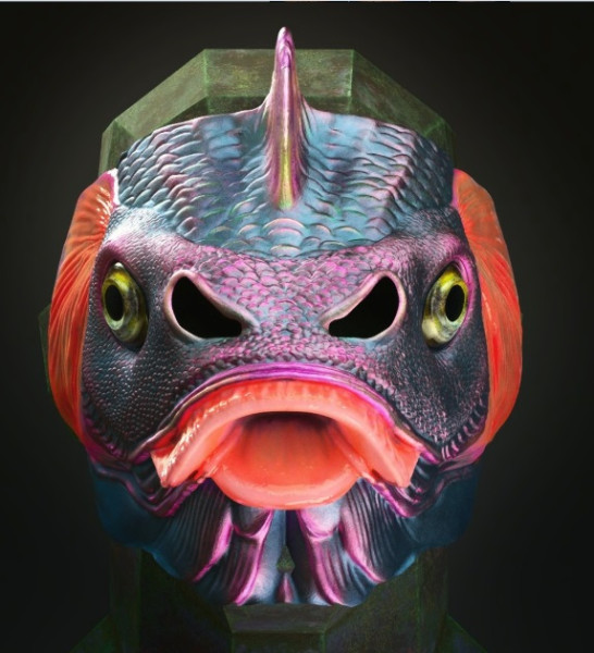Fish mask 3D प्रिंट मॉडल .c4d .max .obj .3ds .fbx .stl .blend 