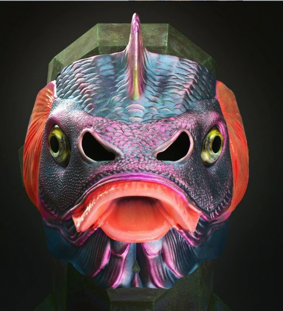 Maschera di pesce Modello di stampa 3D .c4d .max .obj .3ds .fbx .stl .blend 