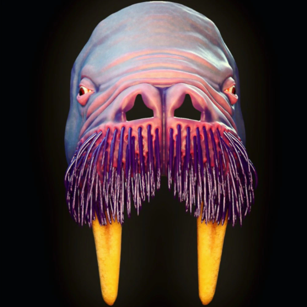 Walrus mask 3D Print Model .c4d .max .obj .3ds .fbx .stl .blend 